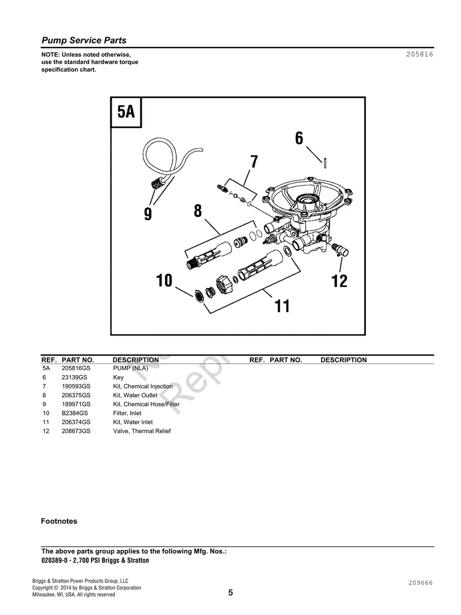 BRIGGS AND STRATTON, 020389-0, IPL.5